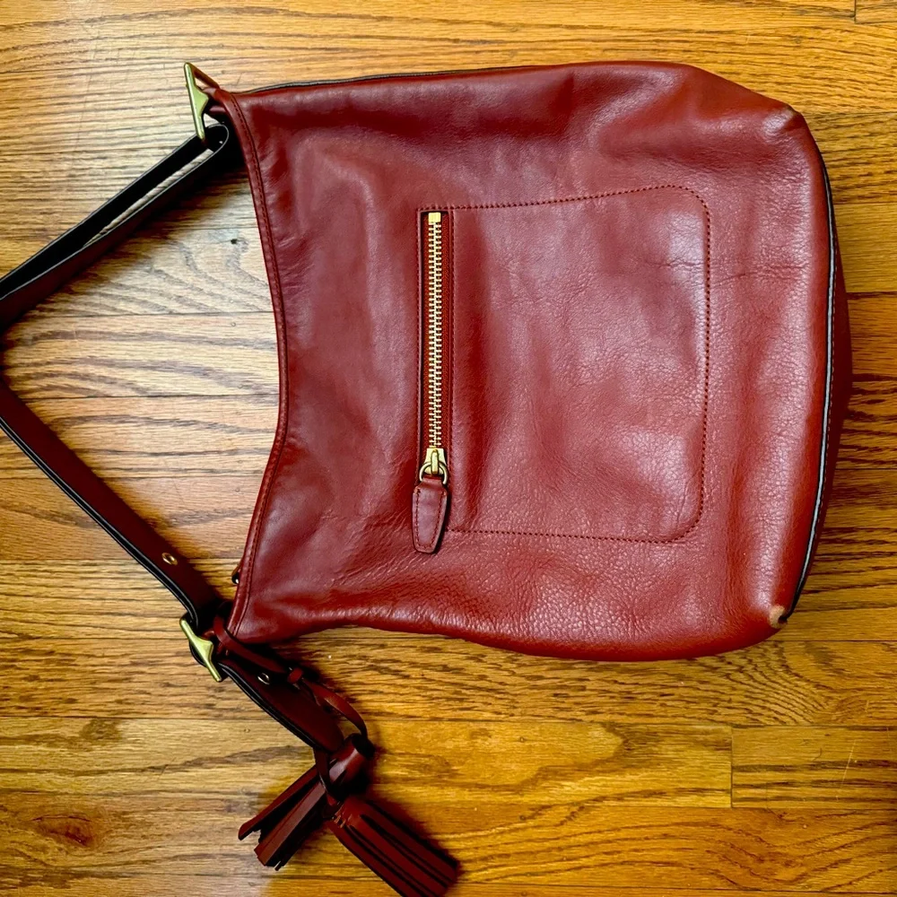Coach brown leather tote. Genuine leather.